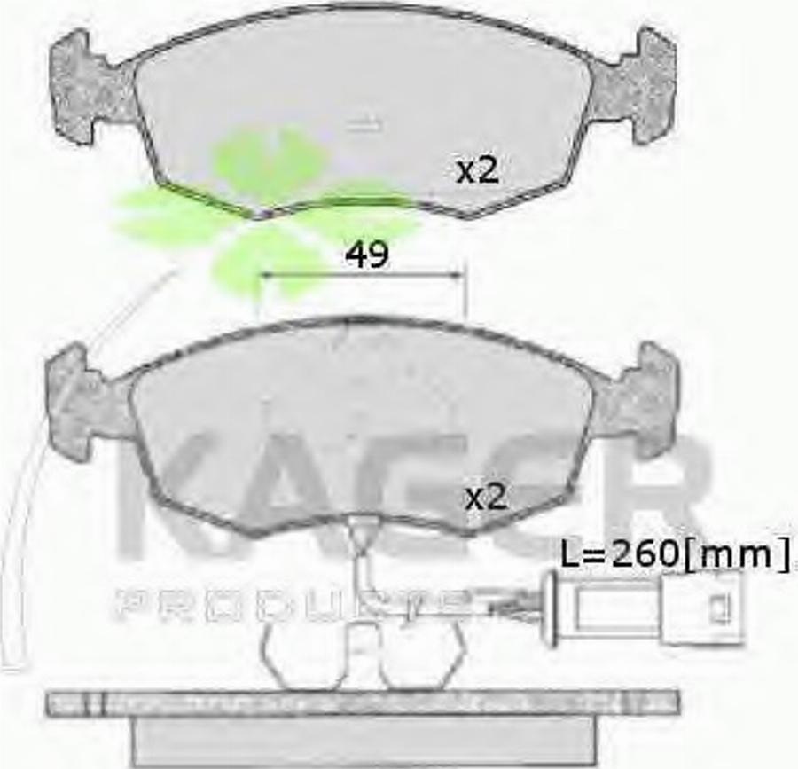 Kager 350073 - Kit de plaquettes de frein, frein à disque cwaw.fr