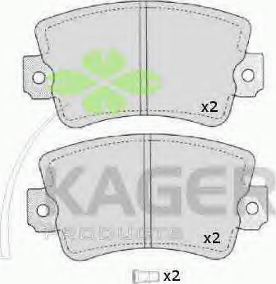 Kager 35-0148 - Kit de plaquettes de frein, frein à disque cwaw.fr