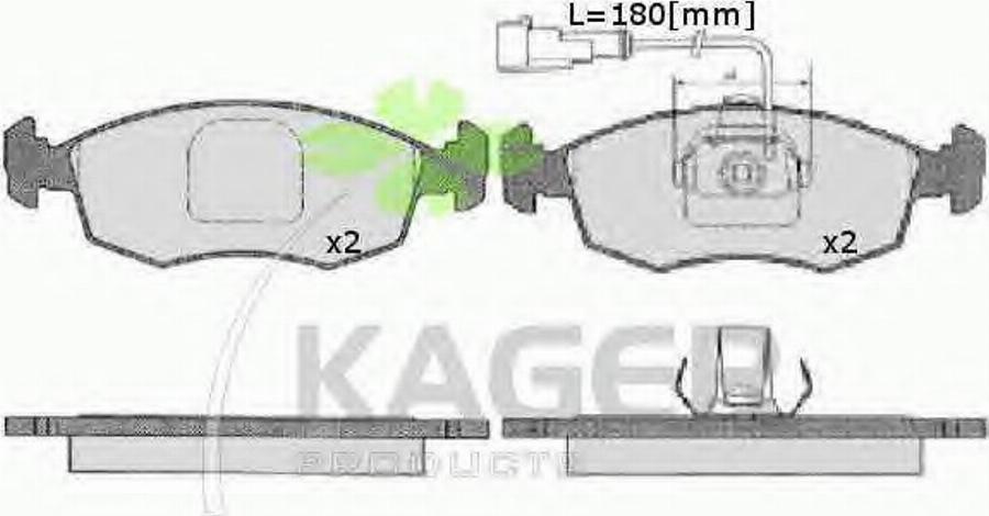 Kager 35-0143 - Kit de plaquettes de frein, frein à disque cwaw.fr