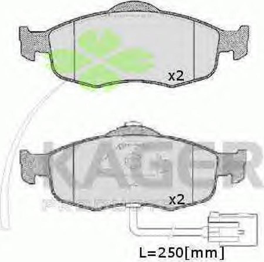 Kager 35-0142 - Kit de plaquettes de frein, frein à disque cwaw.fr