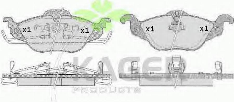 Kager 35-0119 - Kit de plaquettes de frein, frein à disque cwaw.fr