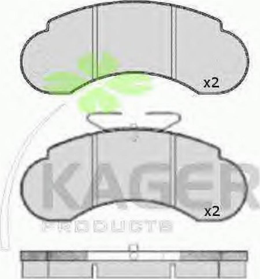 Kager 35-0114 - Kit de plaquettes de frein, frein à disque cwaw.fr