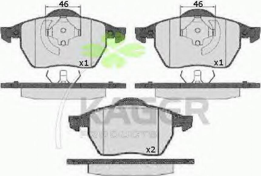 Kager 35-0116 - Kit de plaquettes de frein, frein à disque cwaw.fr