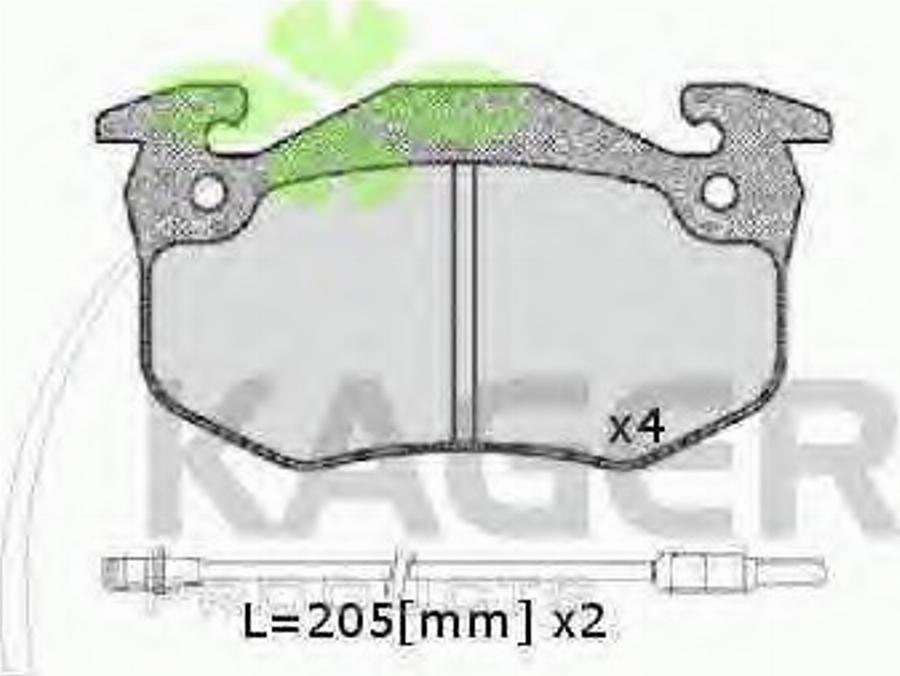 Kager 35-0110 - Kit de plaquettes de frein, frein à disque cwaw.fr