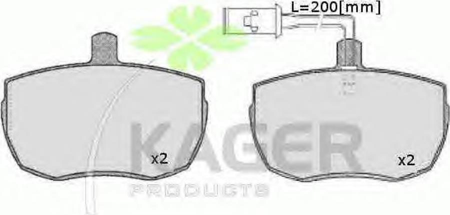 Kager 35-0189 - Kit de plaquettes de frein, frein à disque cwaw.fr