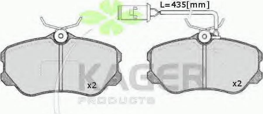 Kager 35-0187 - Kit de plaquettes de frein, frein à disque cwaw.fr