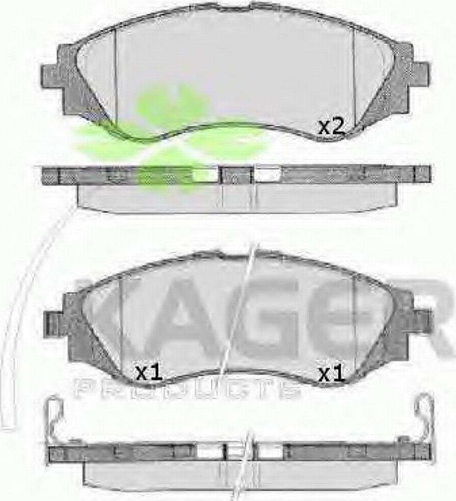 Kager 35-0134 - Kit de plaquettes de frein, frein à disque cwaw.fr