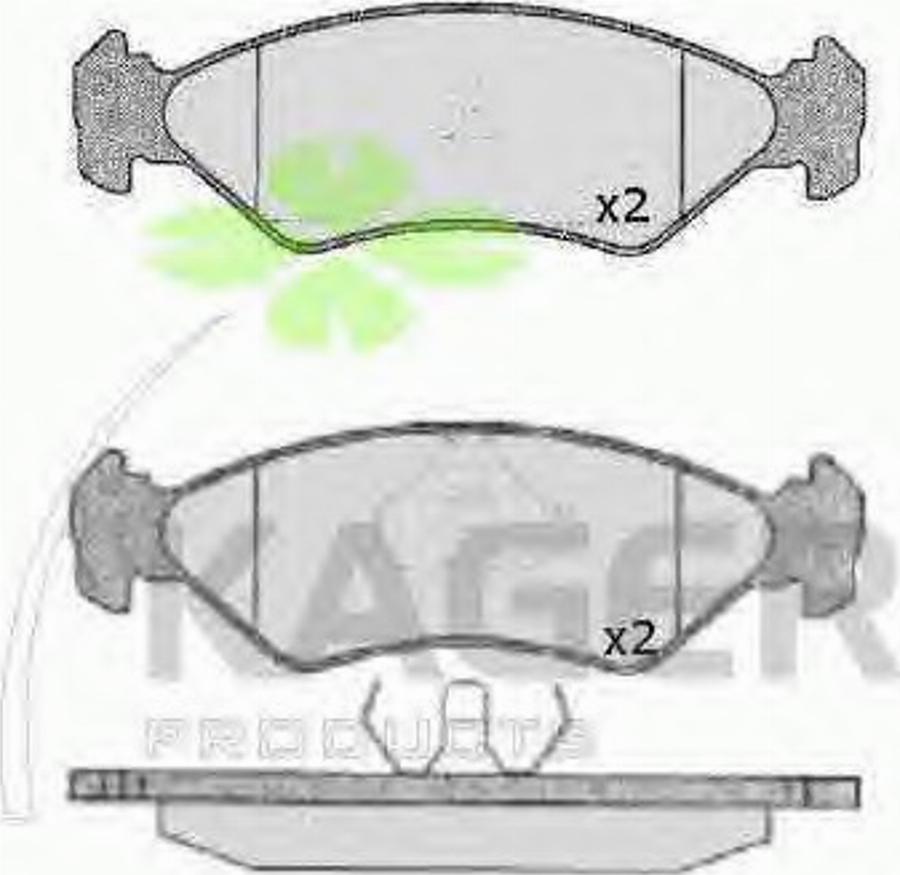 Kager 35-0136 - Kit de plaquettes de frein, frein à disque cwaw.fr