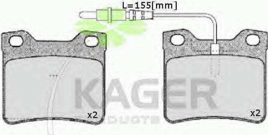 Kager 35-0130 - Kit de plaquettes de frein, frein à disque cwaw.fr