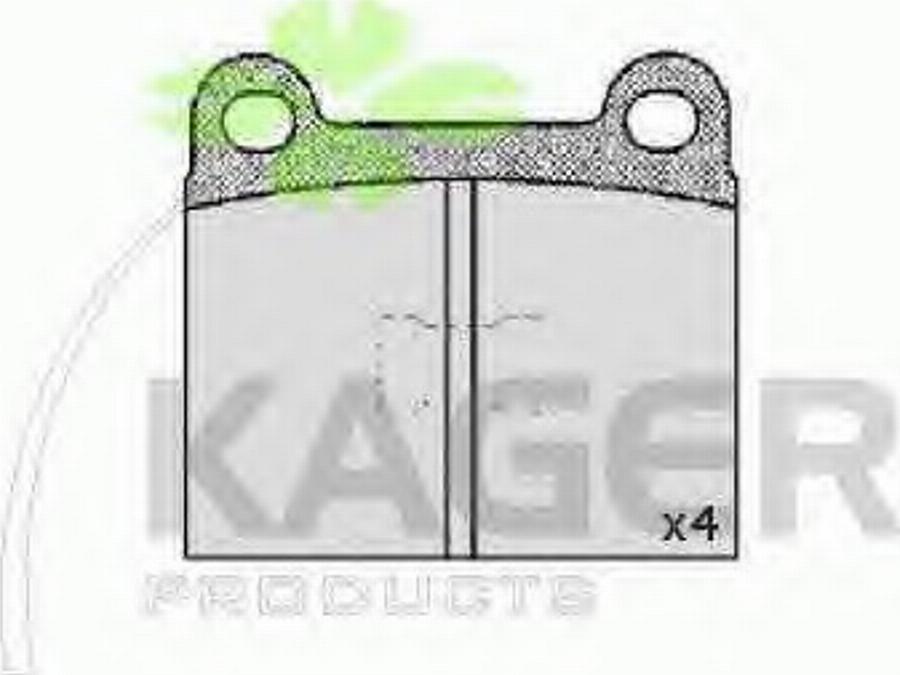 Kager 35-0124 - Kit de plaquettes de frein, frein à disque cwaw.fr