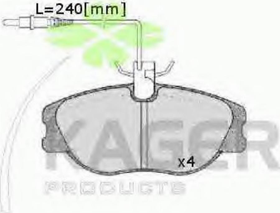 Kager 35-0174 - Kit de plaquettes de frein, frein à disque cwaw.fr