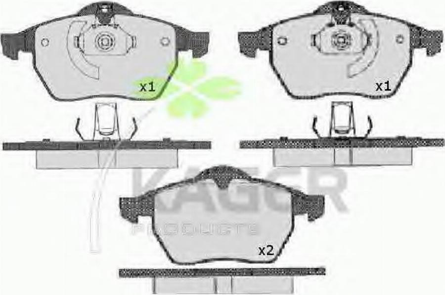 Kager 350177 - Kit de plaquettes de frein, frein à disque cwaw.fr