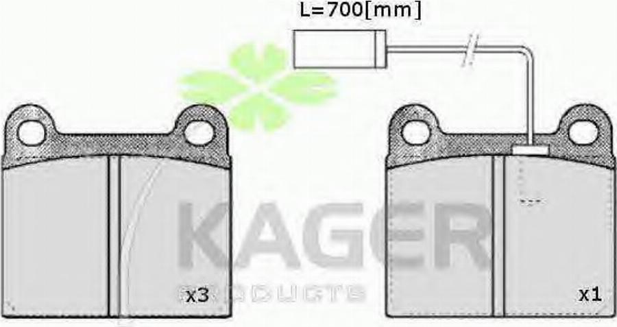 Kager 35-0367 - Kit de plaquettes de frein, frein à disque cwaw.fr