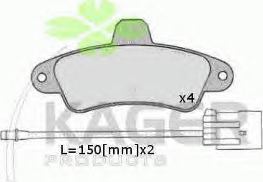 Kager 35-0302 - Kit de plaquettes de frein, frein à disque cwaw.fr