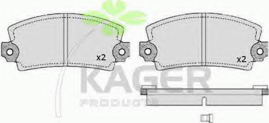 Kager 35-0389 - Kit de plaquettes de frein, frein à disque cwaw.fr