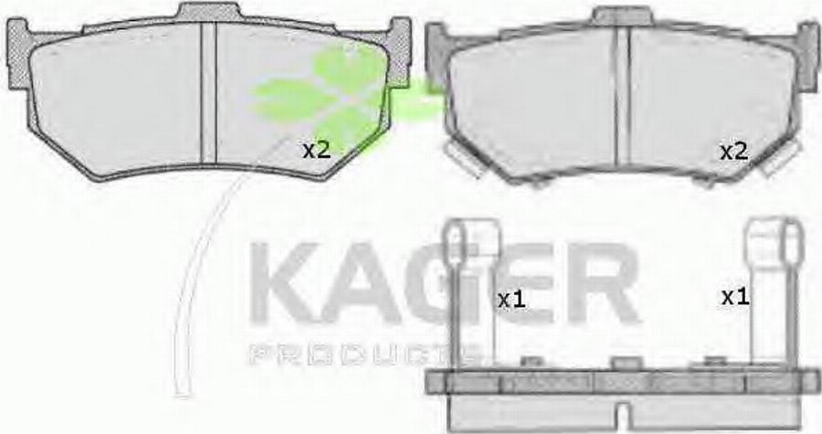 Kager 35-0293 - Kit de plaquettes de frein, frein à disque cwaw.fr