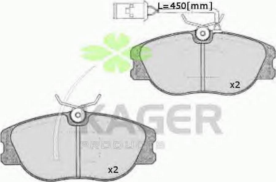 Kager 35-0240 - Kit de plaquettes de frein, frein à disque cwaw.fr