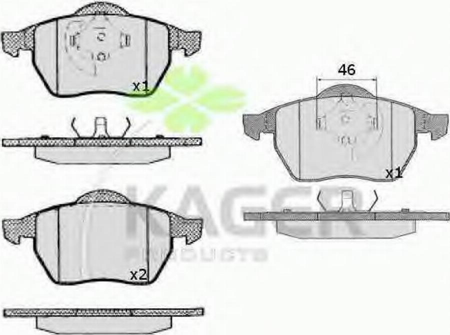 Kager 35-0215 - Kit de plaquettes de frein, frein à disque cwaw.fr