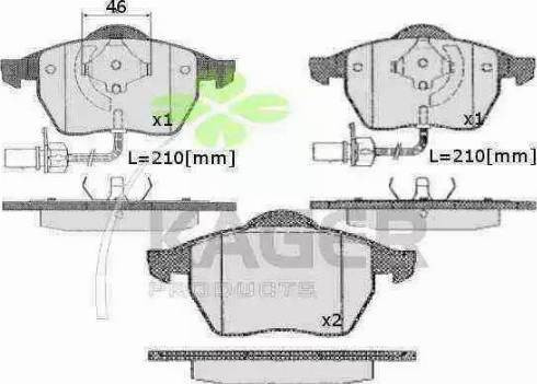 Kager 35-0217 - Kit de plaquettes de frein, frein à disque cwaw.fr