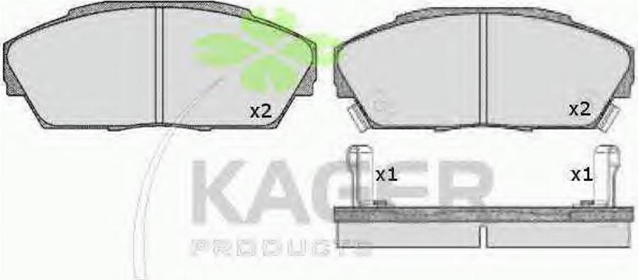 Kager 35-0288 - Kit de plaquettes de frein, frein à disque cwaw.fr