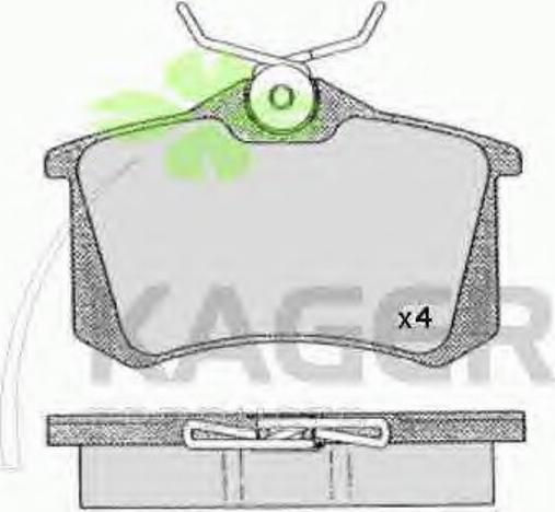 Kager 35-0237 - Kit de plaquettes de frein, frein à disque cwaw.fr