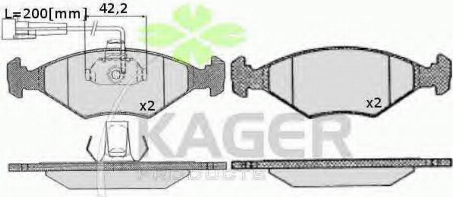 Kager 350223 - Kit de plaquettes de frein, frein à disque cwaw.fr