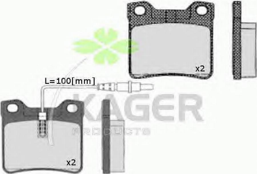 Kager 35-0275 - Kit de plaquettes de frein, frein à disque cwaw.fr