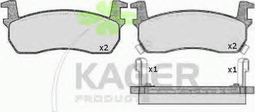 Kager 35-0278 - Kit de plaquettes de frein, frein à disque cwaw.fr