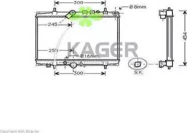 Kager 31-2808 - Radiateur, refroidissement du moteur cwaw.fr