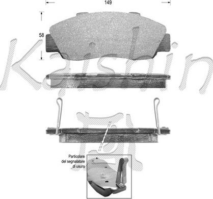 Kaishin D5060 - Kit de plaquettes de frein, frein à disque cwaw.fr