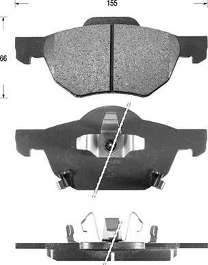 Kaishin D5125 - Kit de plaquettes de frein, frein à disque cwaw.fr