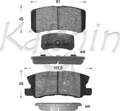 Kaishin D6106 - Kit de plaquettes de frein, frein à disque cwaw.fr