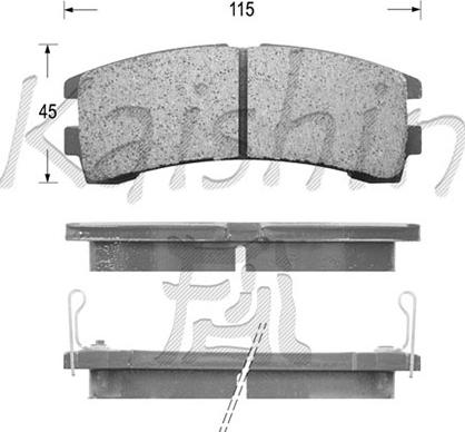 Kaishin D1102M - Kit de plaquettes de frein, frein à disque cwaw.fr