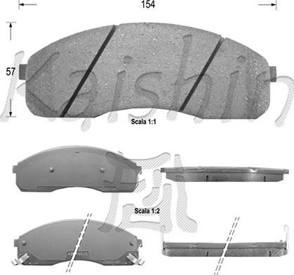 Kaishin D11166 - Kit de plaquettes de frein, frein à disque cwaw.fr