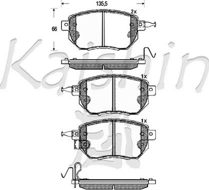 Kaishin D1264 - Kit de plaquettes de frein, frein à disque cwaw.fr