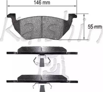 Kaishin D3151 - Kit de plaquettes de frein, frein à disque cwaw.fr