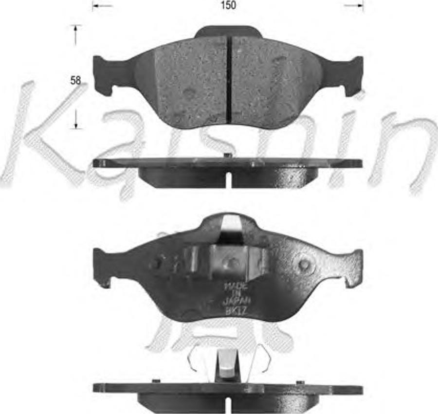 Kaishin D3120 - Kit de plaquettes de frein, frein à disque cwaw.fr