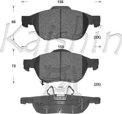 Kaishin D2236 - Kit de plaquettes de frein, frein à disque cwaw.fr