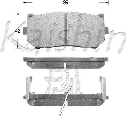 Kaishin FK11151 - Kit de plaquettes de frein, frein à disque cwaw.fr