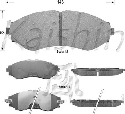 Kaishin FK11124 - Kit de plaquettes de frein, frein à disque cwaw.fr