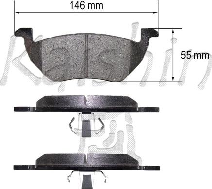 Kaishin FK3151 - Kit de plaquettes de frein, frein à disque cwaw.fr