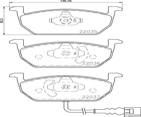 Kaishin FK20262 - Kit de plaquettes de frein, frein à disque cwaw.fr