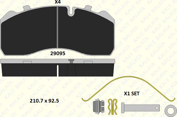 KALE 29094 300 14 - Kit de plaquettes de frein, frein à disque cwaw.fr