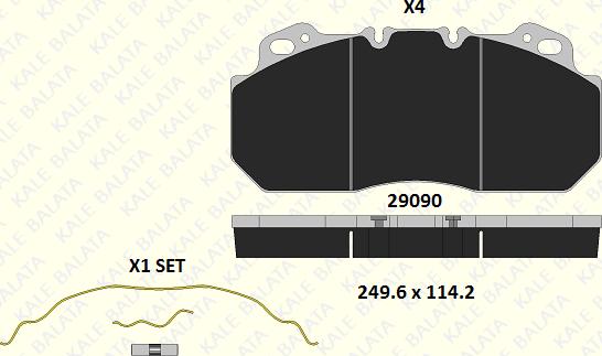 KALE 29090 282 14 - Kit de plaquettes de frein, frein à disque cwaw.fr