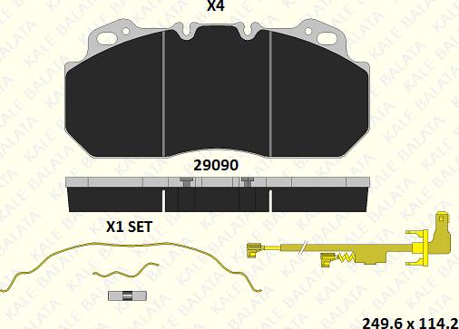 KALE 29090 282 24 - Kit de plaquettes de frein, frein à disque cwaw.fr