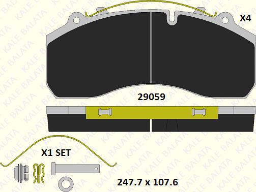 KALE 29059 320 14 - Kit de plaquettes de frein, frein à disque cwaw.fr