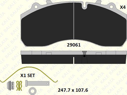 KALE 29061 300 14 - Kit de plaquettes de frein, frein à disque cwaw.fr