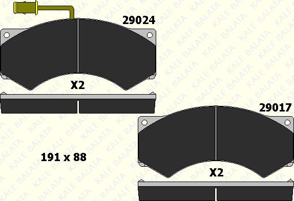 KALE 29017 230 05 - Kit de plaquettes de frein, frein à disque cwaw.fr