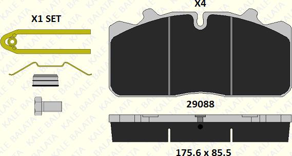 KALE 29088 260 34 - Kit de plaquettes de frein, frein à disque cwaw.fr