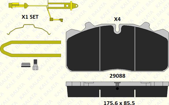 KALE 29088 260 24 - Kit de plaquettes de frein, frein à disque cwaw.fr